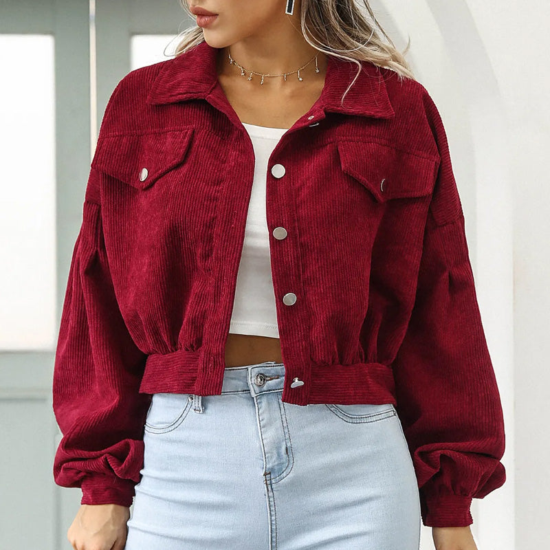 Kurze Cordjacke