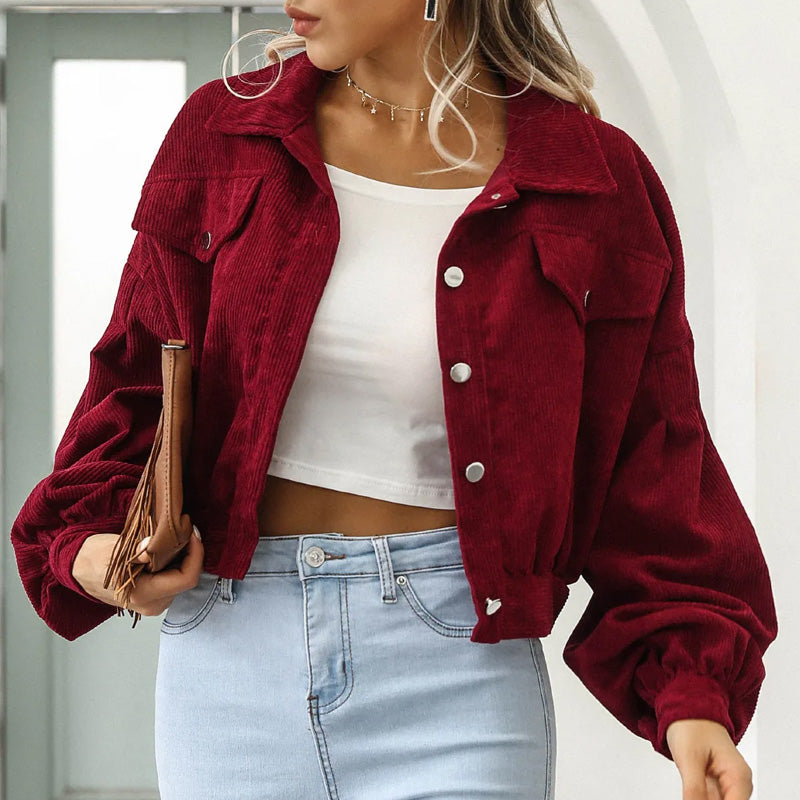 Kurze Cordjacke