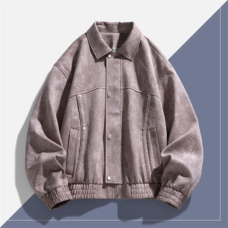 Denim-Jacke mit Gittermuster