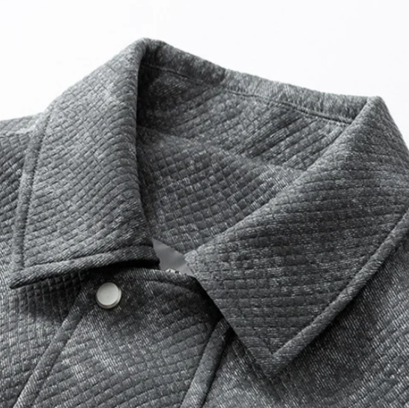 Denim-Jacke mit Gittermuster
