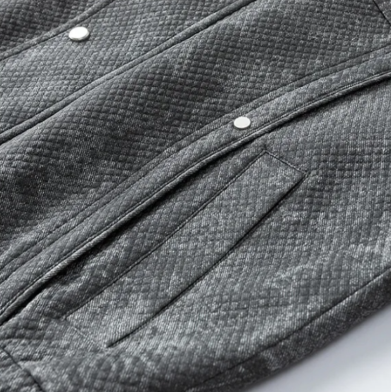 Denim-Jacke mit Gittermuster
